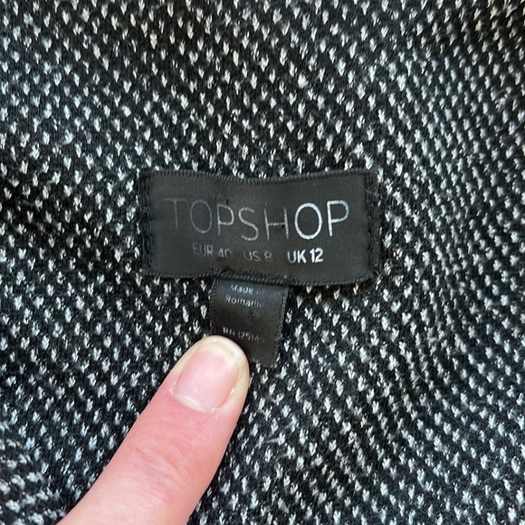 TopShop Jacket with Off-Center Front Zip + Cropped Sleeves - Picture 5 of 9